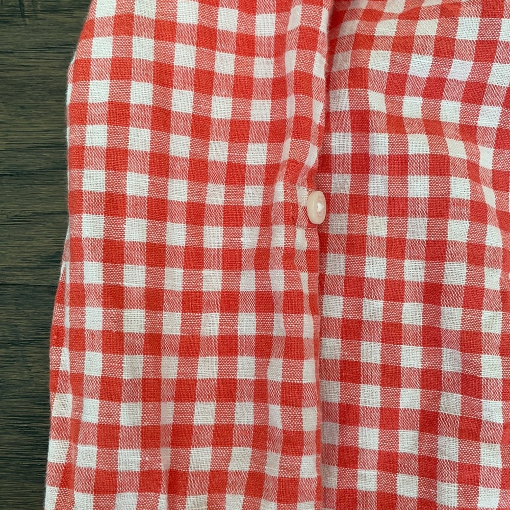Janie and Jack Size 5 Coral Gingham Dress Shirt - Picture 3 of 5